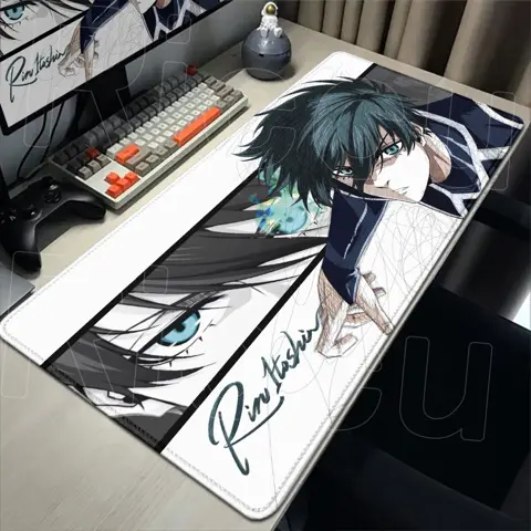 Blue Lock Rin Itoshi Anime Large Mouse Pad XXL Non-Slip Rubber Gaming Desk Mat