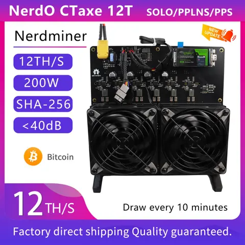 NerdOCTAXE Bitcoin Miner Hash Rate 9.6THs Includes Power Adapter and Plug