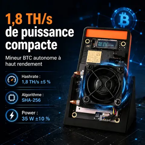 LuckyMiner Gamma 602 Bitcoin Miner ASIC Crypto Machine 1.8 TH/s SHA256 30W Silent Home Mining Unit