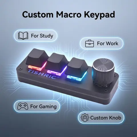 TISHRIC RGB Mini Macro Mechanical Keyboard 3 6 Keys 1 Knob USB Gaming Custom Programming 4 Keys DIY Portable Hotswap Keypad