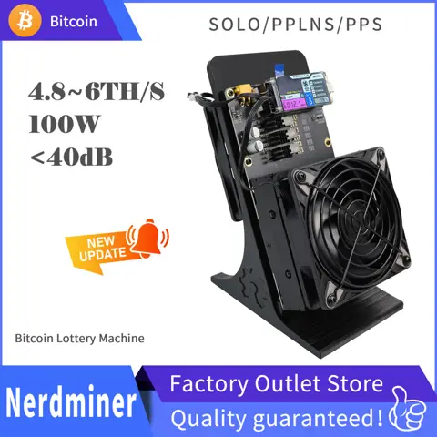NerdMiner Qaxe 6THs Solo Bitcoin Miner Lottery Ticket BTC Crypto Rig Bitaxe Open Source ASIC Miner, includes device