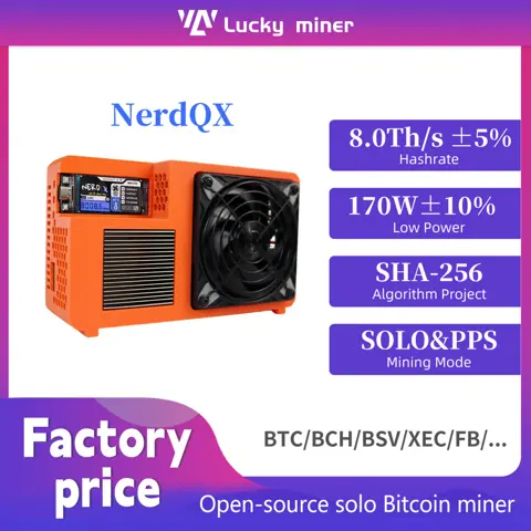 NerdQX 8THs ASIC Bitcoin Miner BM1370 Bitcoin Mining Rig 180W Home BTC Mining Equipment Open Source Solo Mining Equipment
