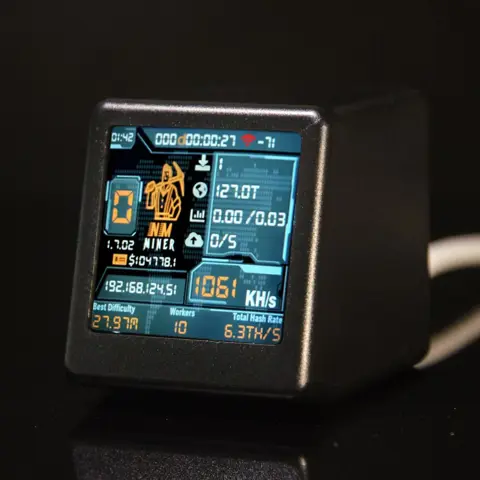 Hashrate 1060KHs Smart TV ESP32 BTC Solo Lottery Miner, Computer Nerd Gift, Home Silent Desktop Clock, Lower Power Consumption