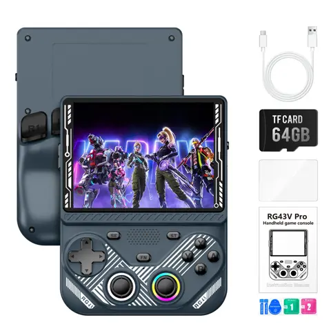 RG43V Pro Retro Handheld Game Console 4.3 Inch IPS Screen Dual System With RK3562 CPU 22000+ Games Support WiFi Network Fighting