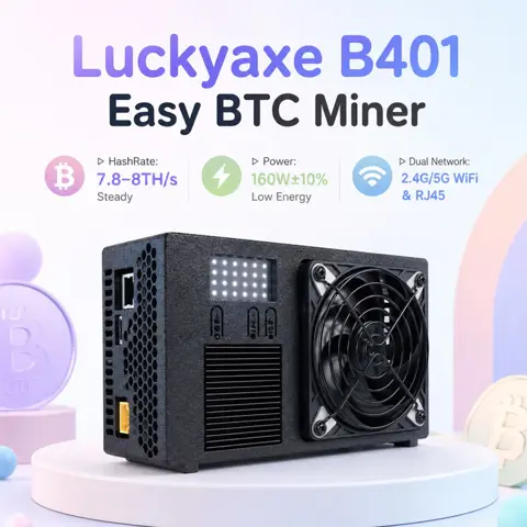 Luckyaxe B401 Bitcoin Miner SHA256 SOLO Lottery 7.8 8THs Hash Rate Mining Hardware