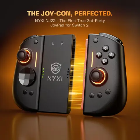 NYXI Hyperion 3 Wireless JoyPad for Switch 2, ergonomic controllers, Bluetooth, charging dock included