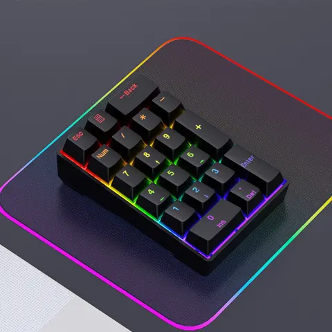 20 Key Mechanical Numeric Keypad Type-C Wired Mini Number Pad Blue Red Switch RGB Backlight K20 Calculator Shortcut