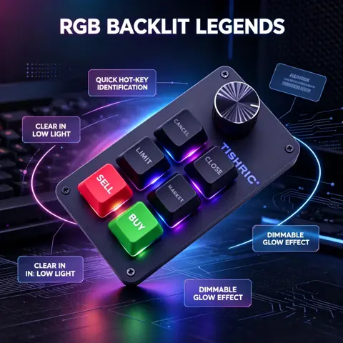 Redragon K588 RGB Mini Mechanical Keyboard 6 Keys 1 Knob Macro Programming USB Stock Trading Photoshop Gaming Copy Paste Keypad